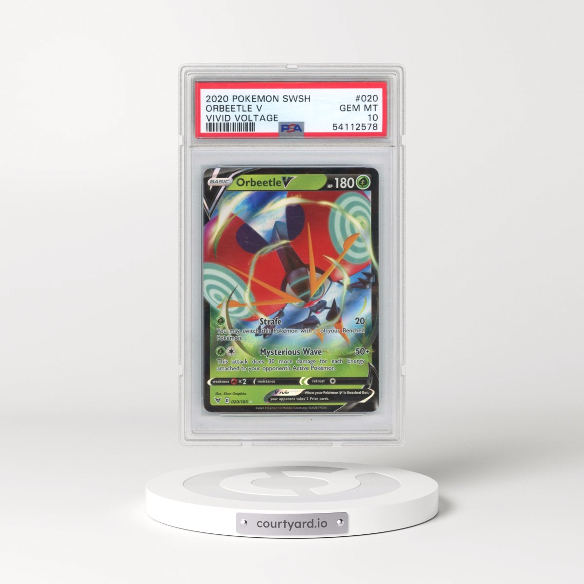 2020 Pokémon Sword & Shield Vivid Voltage #020 Orbeetle V - Holo (PSA 10 GEM MINT)