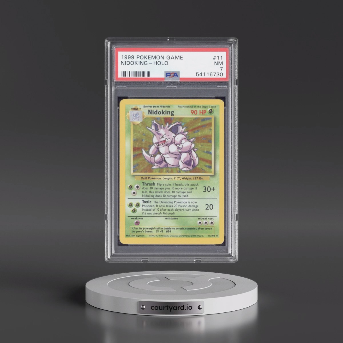 1999 Pokémon Game #11 Nidoking - Holo (PSA 7 NM)
