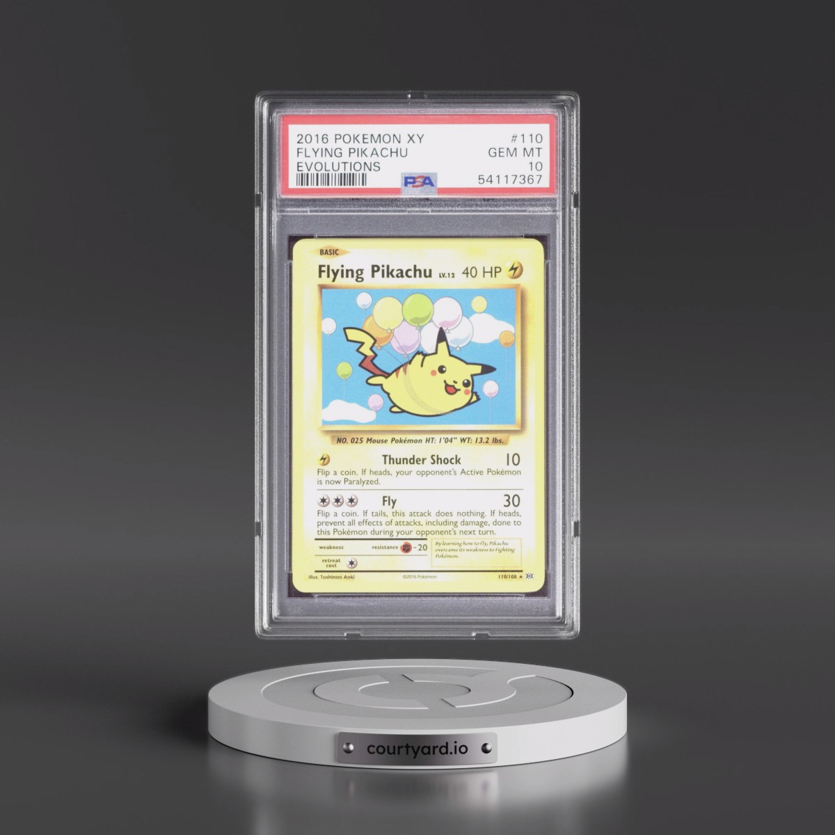 2016 Pokémon XY Evolutions #110 Flying Pikachu (PSA 10 GEM MINT)