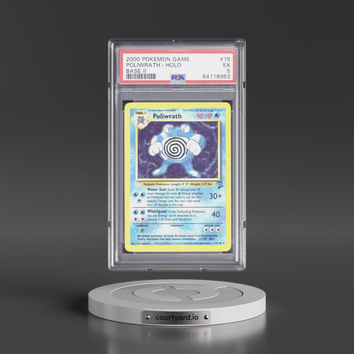 2000 Pokémon Game Base II #15 Poliwrath - Holo (PSA 5 EX)