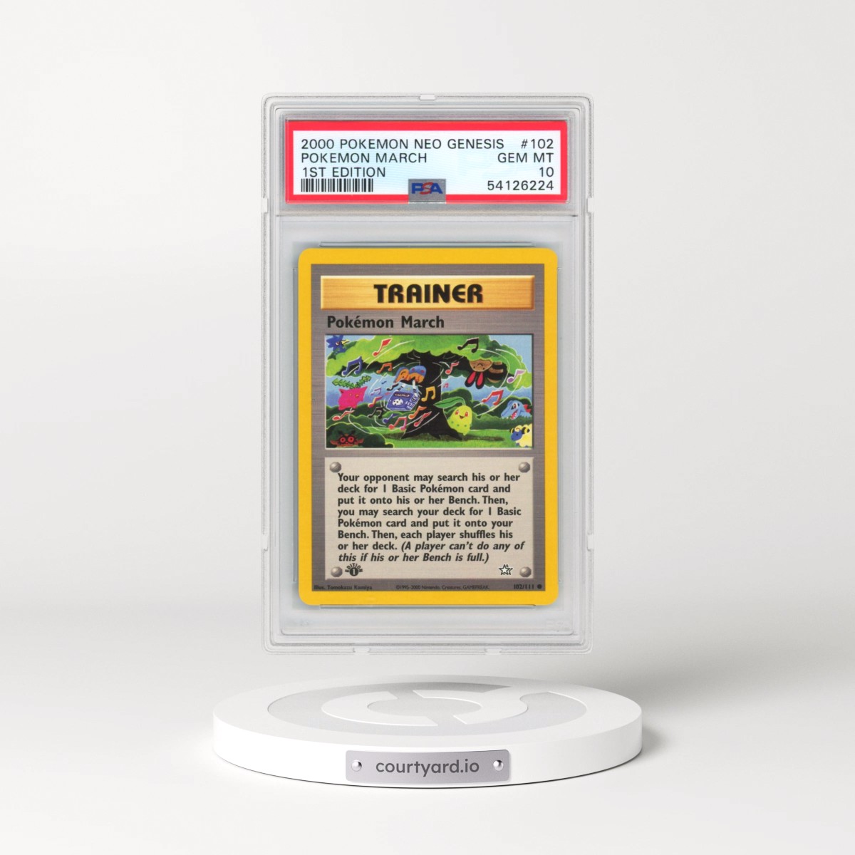 2000 Pokémon Neo Genesis #102 Pokemon March - 1st Edition (PSA 10 GEM MINT)