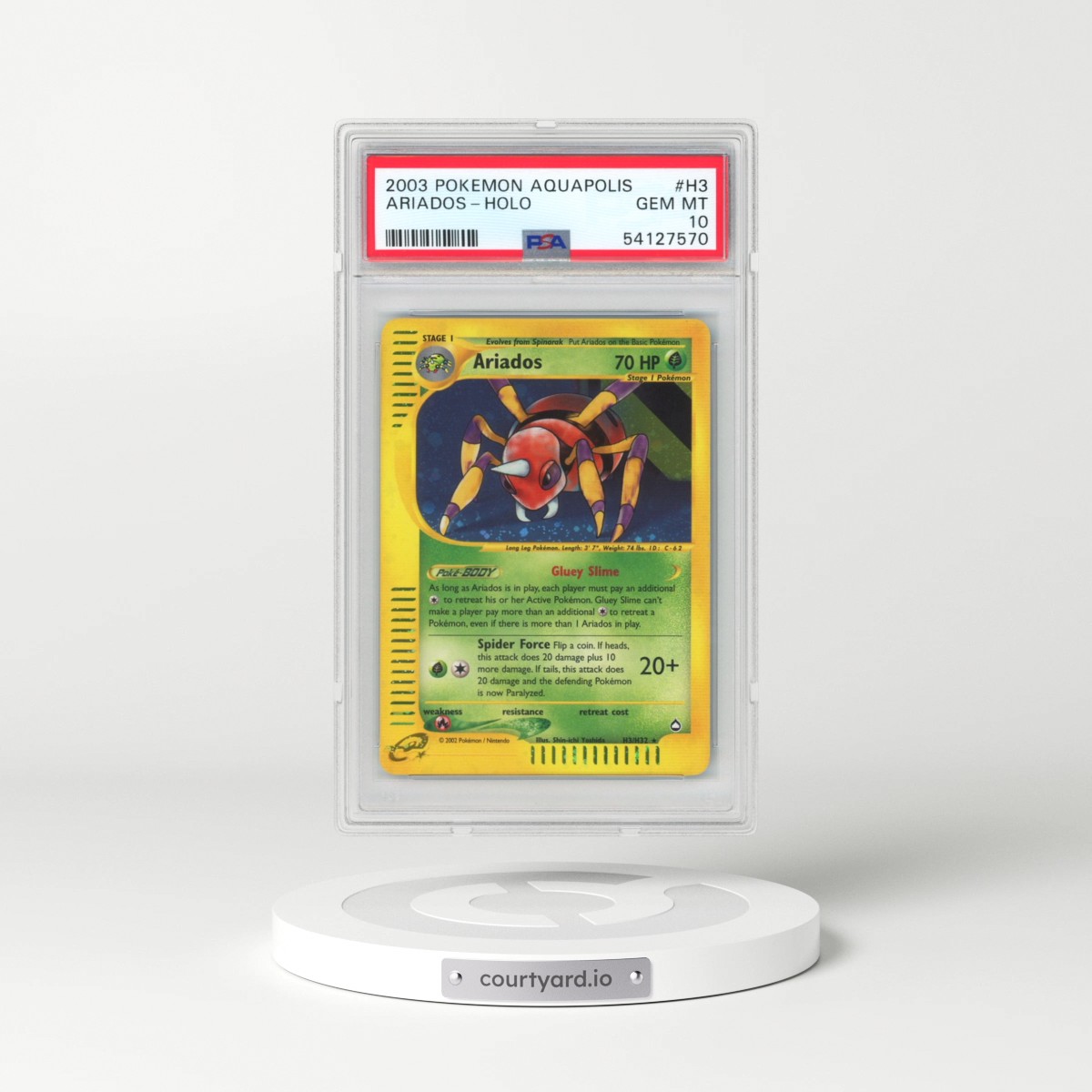 2003 Pokémon Aquapolis #H3 Ariados - Holo (PSA 10 GEM MINT)