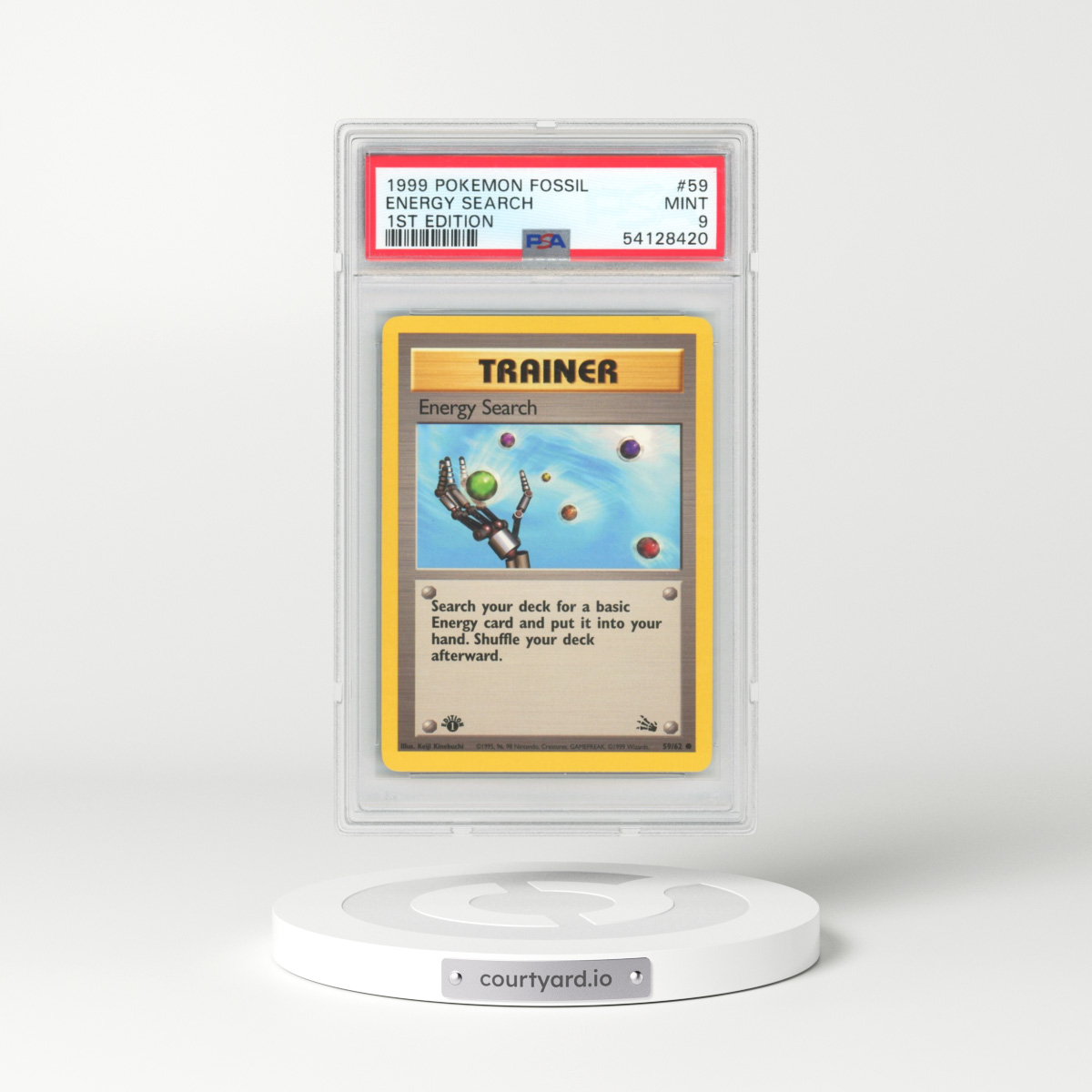 1999 Pokémon Fossil #59 Energy Search - 1st Edition (PSA 9 MINT)