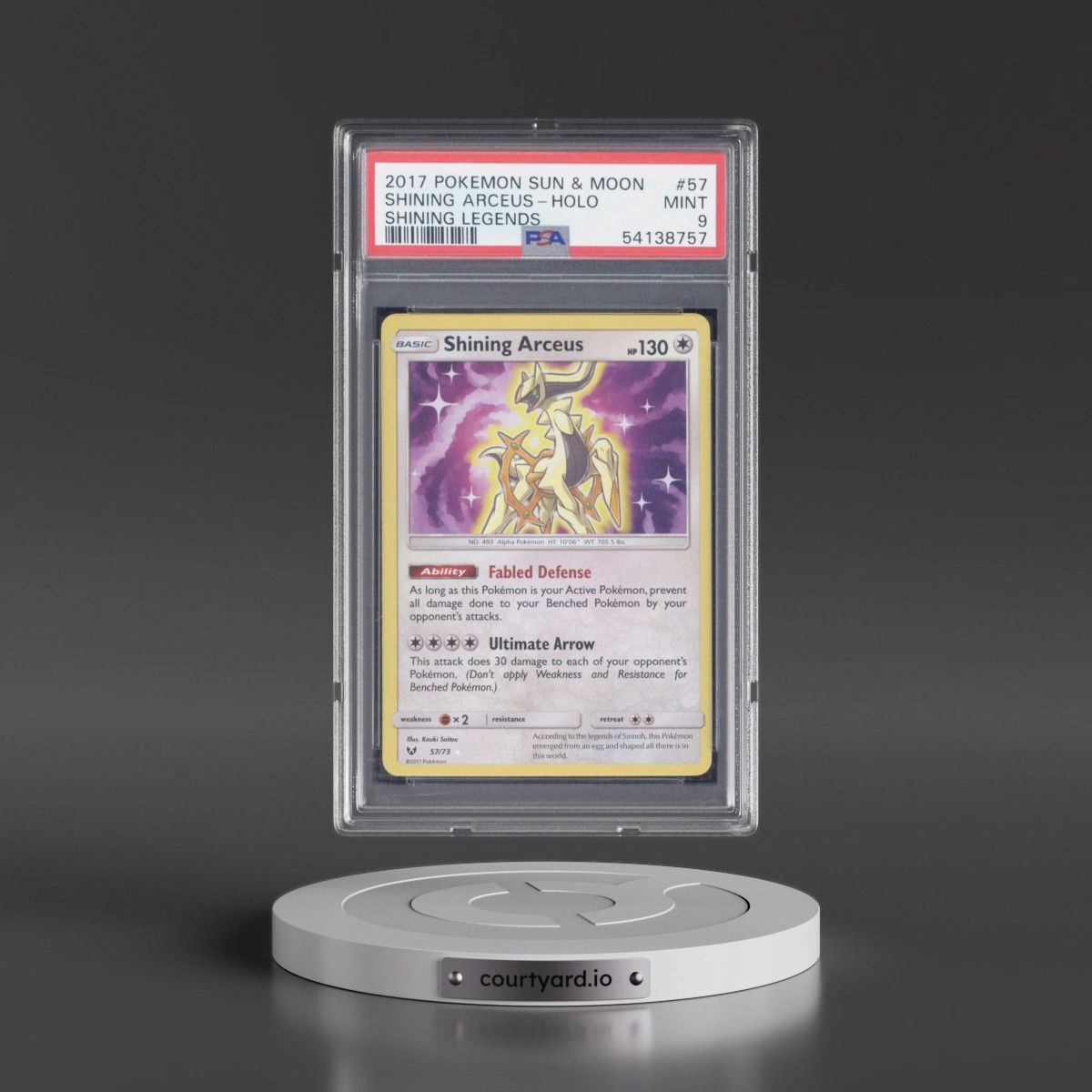 2017 Pokémon Sun & Moon Shining Legends #57 Shining Arceus - Holo Holo (PSA 9 MINT)