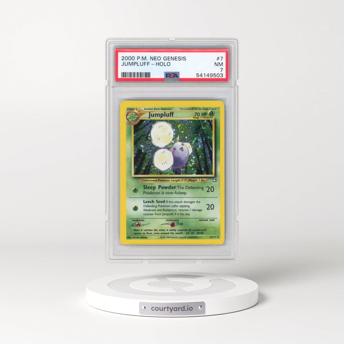 2000 Pokémon Neo Genesis #7 Jumpluff - Holo (PSA 7 NM)