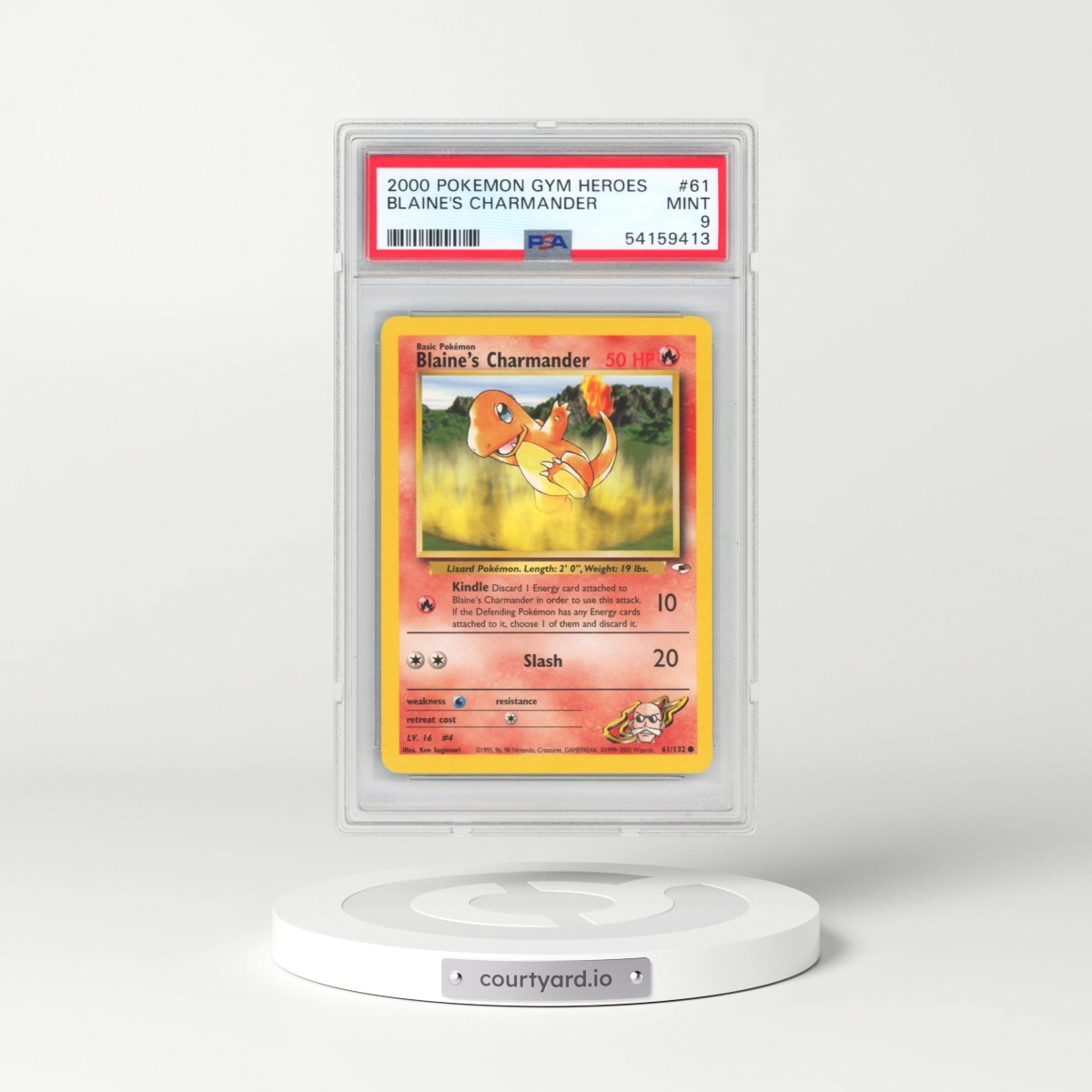 2000 Pokémon Gym Heroes #61 Blaine's Charmander (PSA 9 MINT)