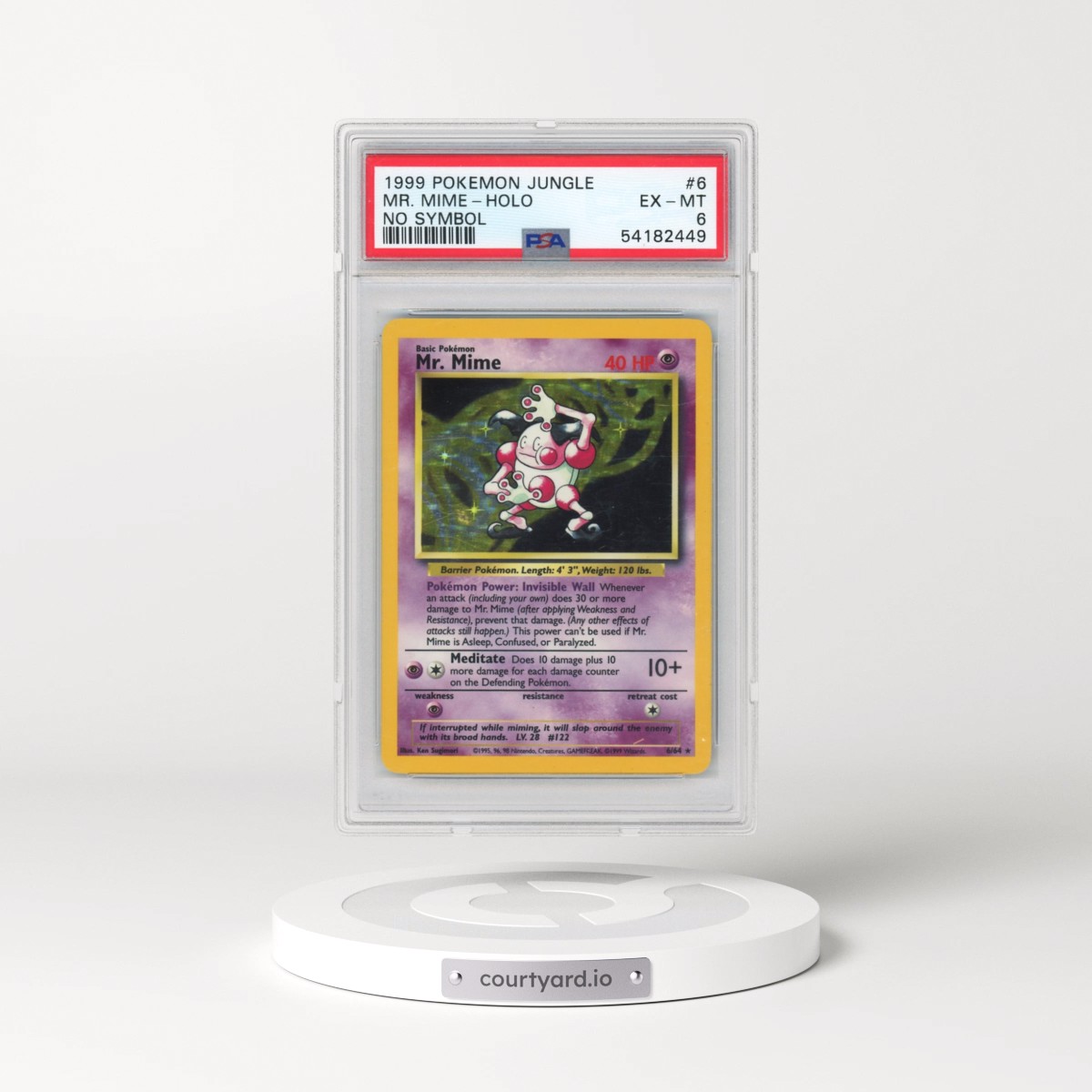 1999 Pokémon Jungle #6 Mr. Mime - Holo No Symbol (PSA 6 EX-MT)