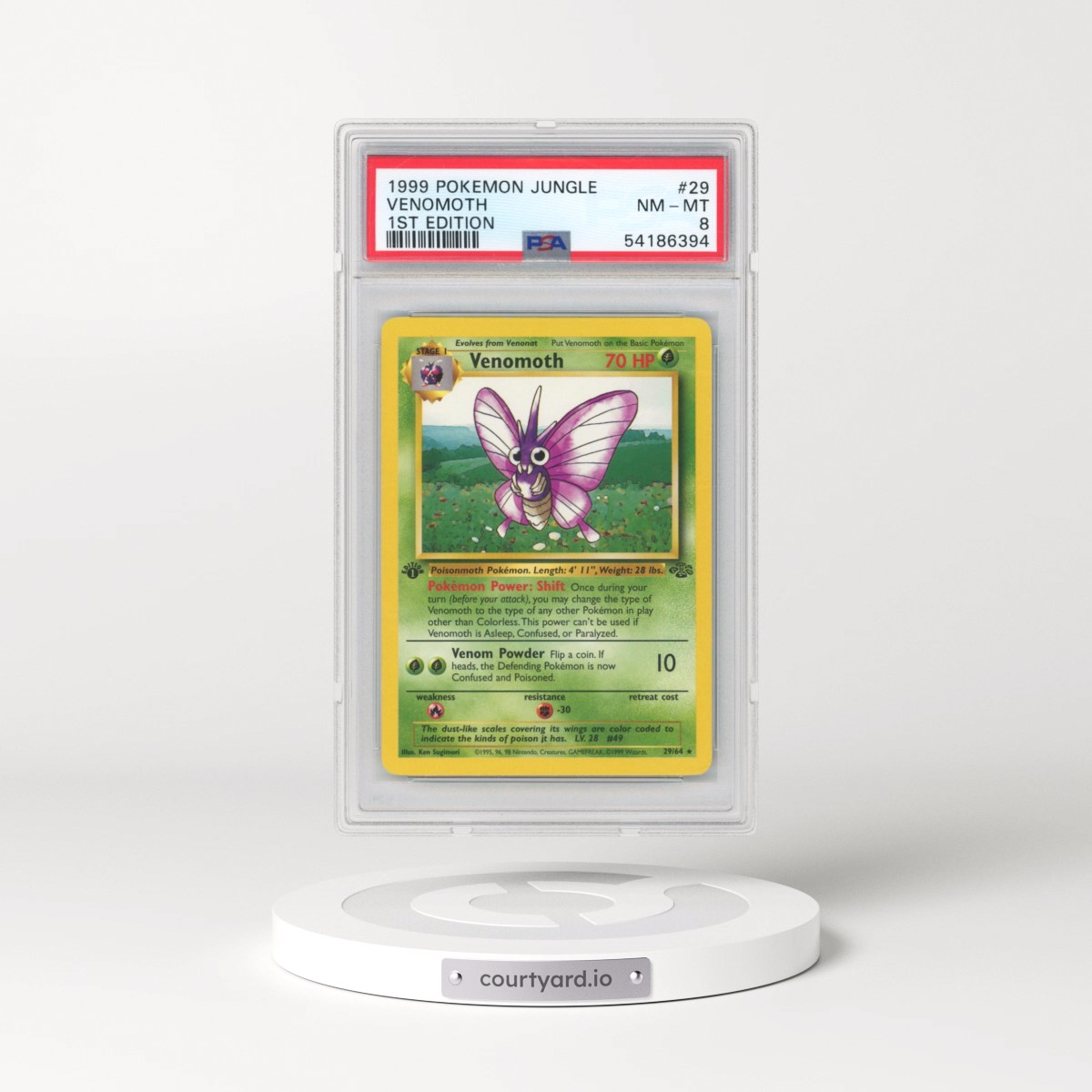 1999 Pokémon Jungle #29 Venomoth - 1st Edition (PSA 8 NM-MT)