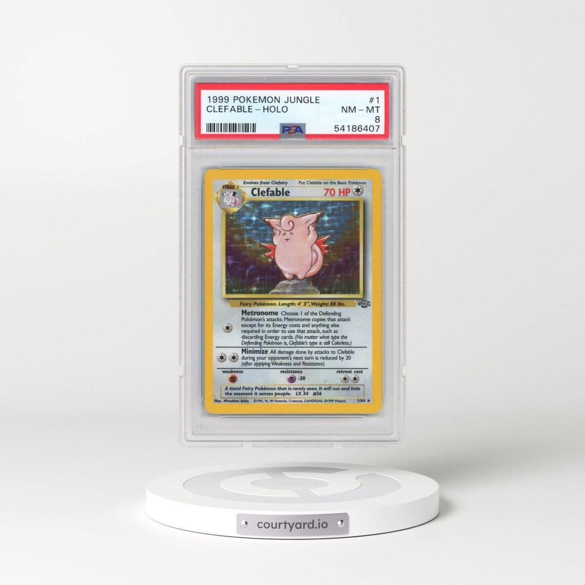 1999 Pokémon Jungle #1 Clefable - Holo (PSA 8 NM-MT)