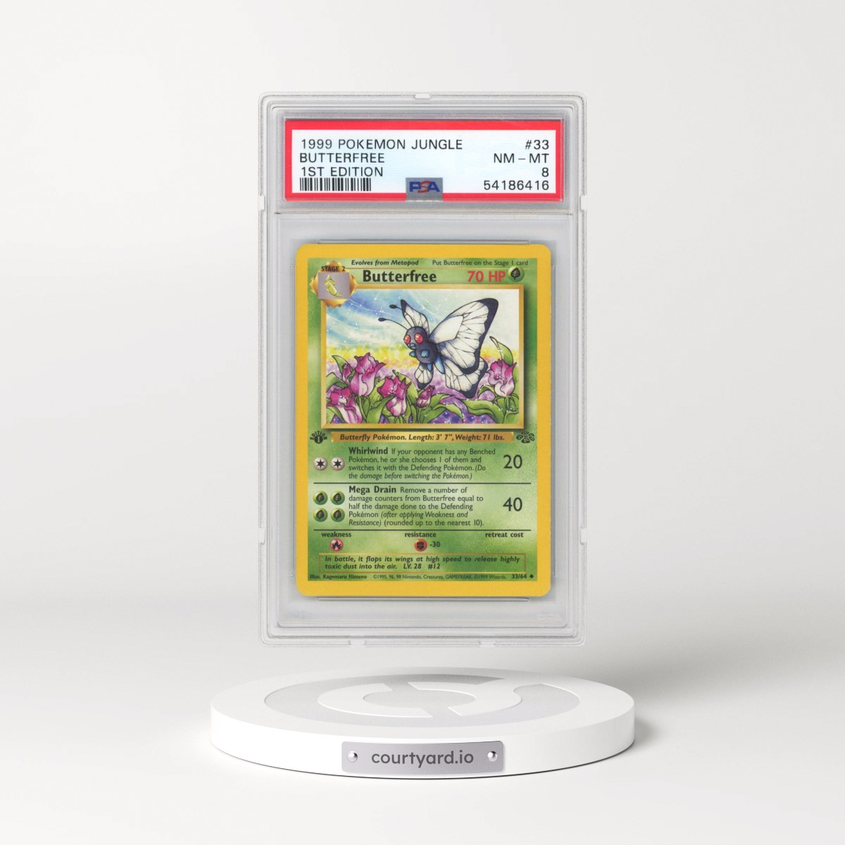 1999 Pokémon Jungle #33 Butterfree - 1st Edition (PSA 8 NM-MT)