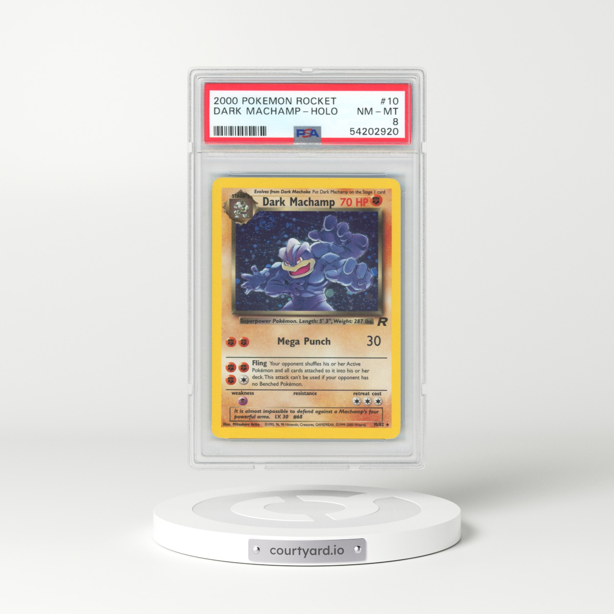 2000 Pokémon Rocket #10 Dark Machamp - Holo (PSA 8 NM-MT)