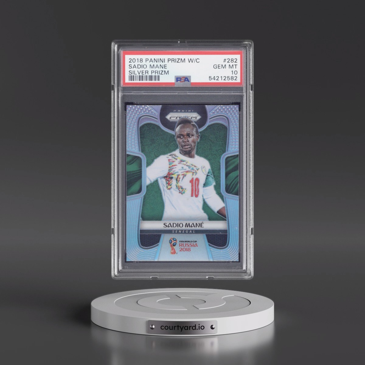 2018 Panini Prizm World Cup #282 Sadio Mane - Silver Prizm (PSA 10 GEM MINT)
