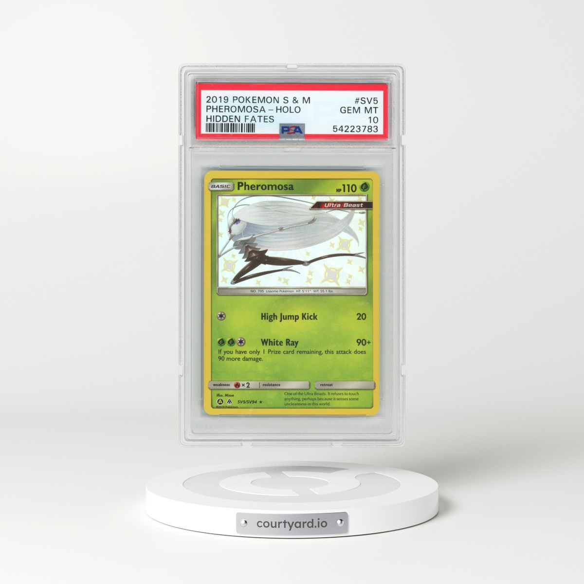 2019 Pokémon Sun & Moon Hidden Fates #SV5 Pheromosa - Holo (PSA 10 GEM MINT)