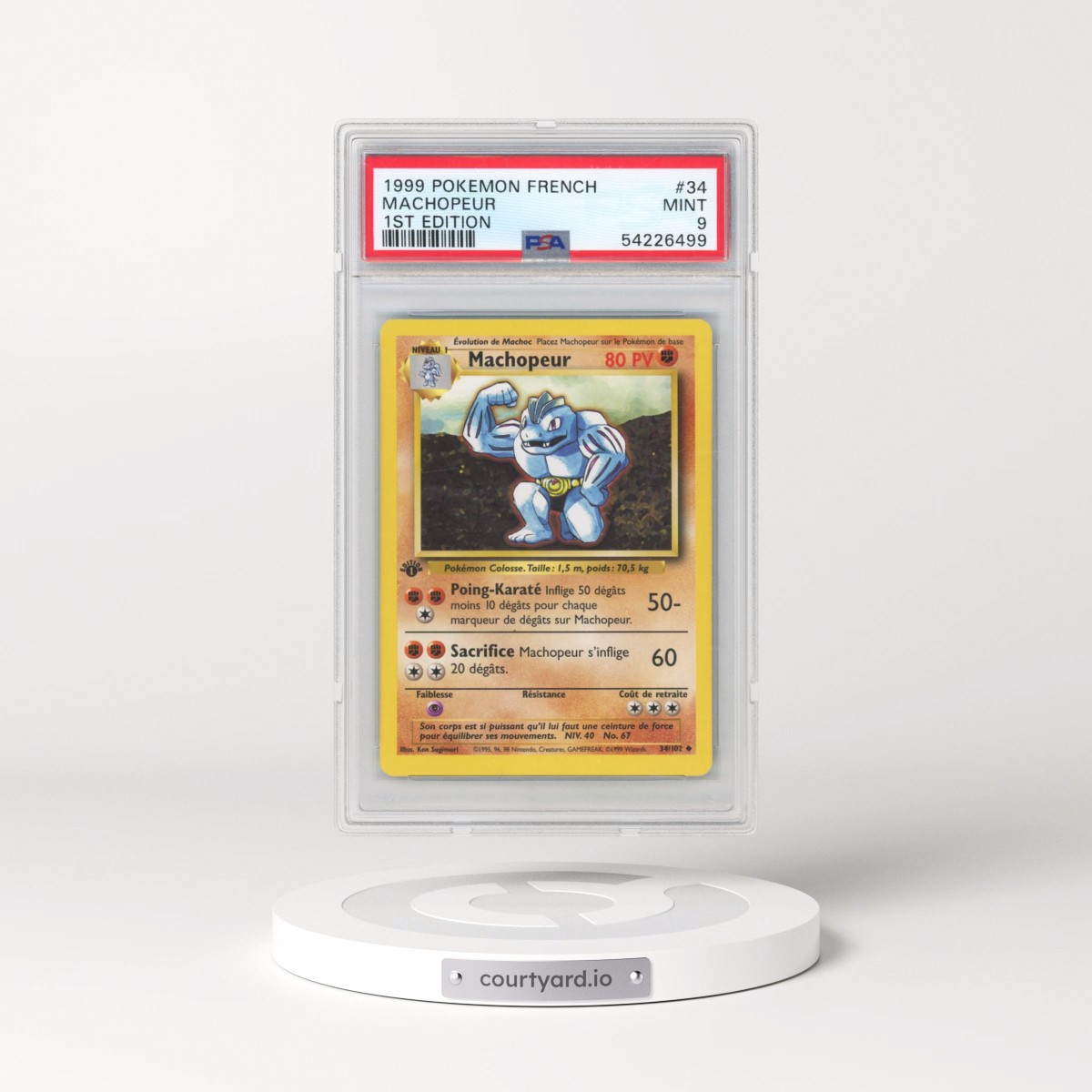 1999 Pokémon #34 Machopeur - 1st Edition (PSA 9 MINT)