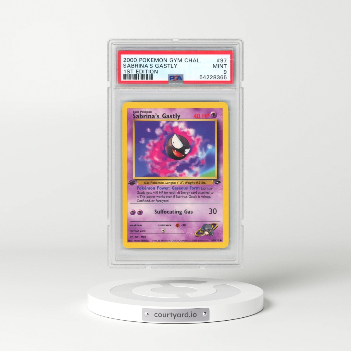 2000 Pokémon Gym Challenge #97 Sabrina's Gastly - 1st Edition (PSA 9 MINT)