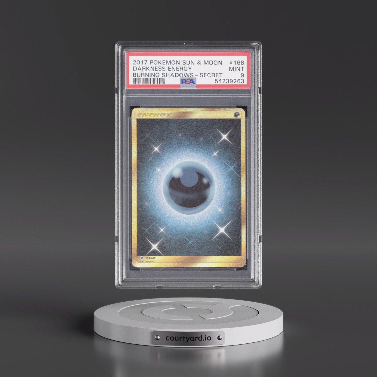 2017 Pokémon Sun & Moon Burning Shadows #168 Darkness Energy - Secret (PSA 9 MINT)