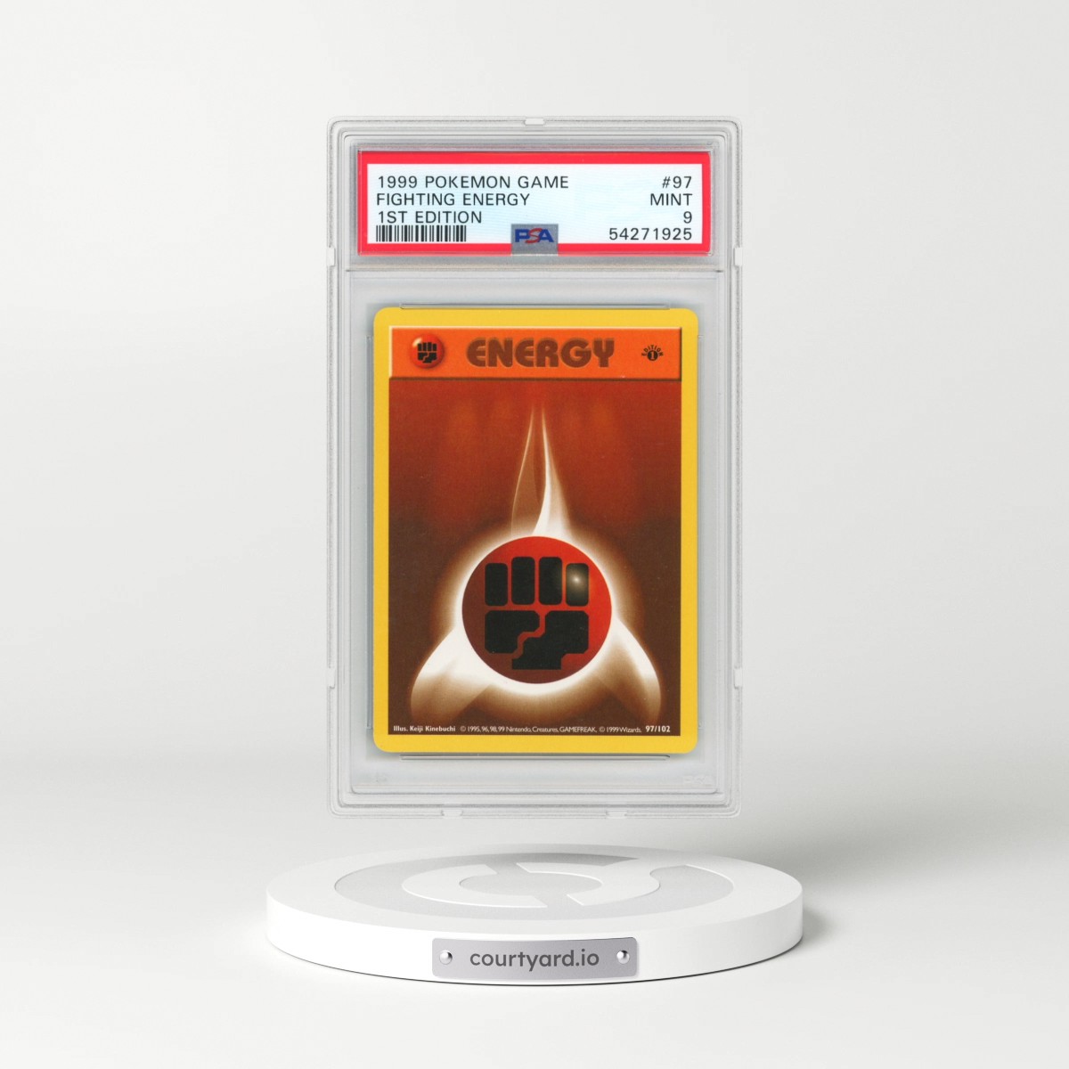 1999 Pokémon Game #97 Fighting Energy - 1st Edition (PSA 9 MINT)