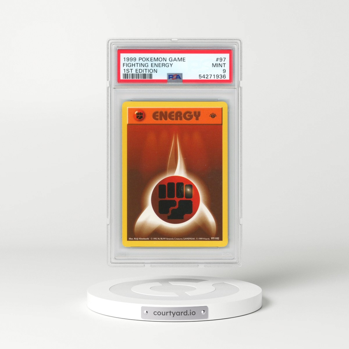 1999 Pokémon Game #97 Fighting Energy - 1st Edition (PSA 9 MINT)