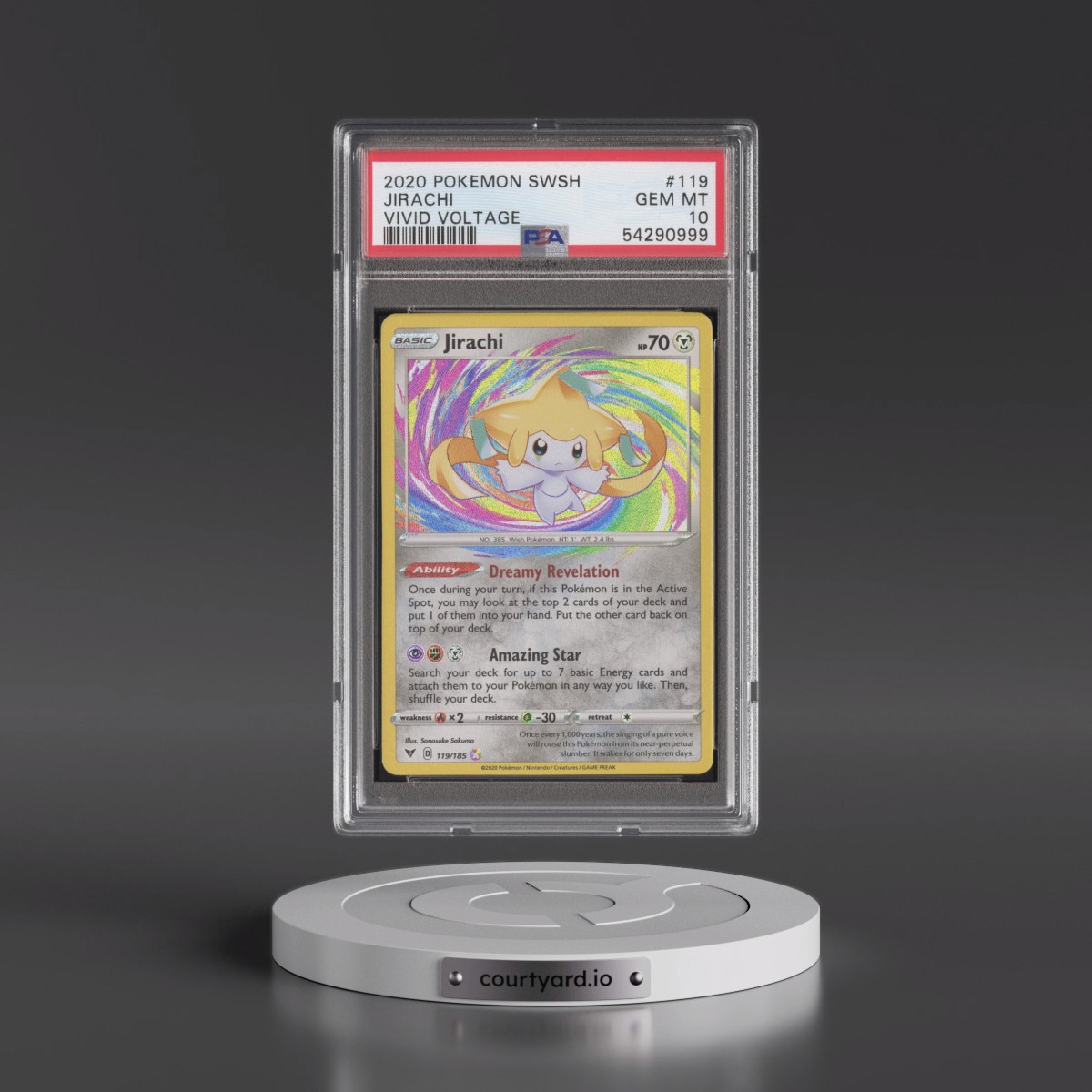 2020 Pokémon Sword & Shield Vivid Voltage #119 Jirachi (PSA 10 GEM MINT)