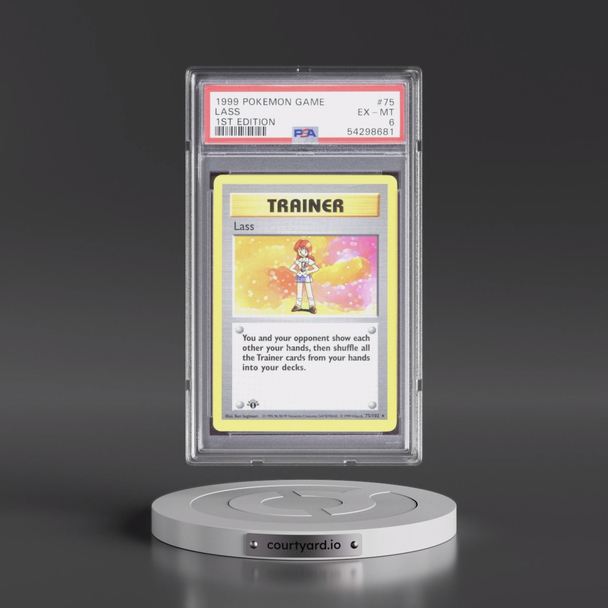 1999 Pokémon Game #75 Lass - 1st Edition (PSA 6 EX-MT)