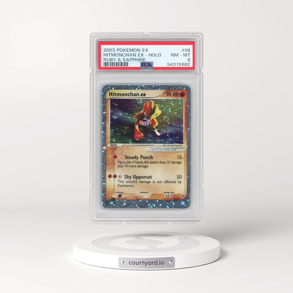 2003 Pokémon EX Ruby & Sapphire #98 Hitmonchan EX - Holo Holo (PSA 8 NM-MT)