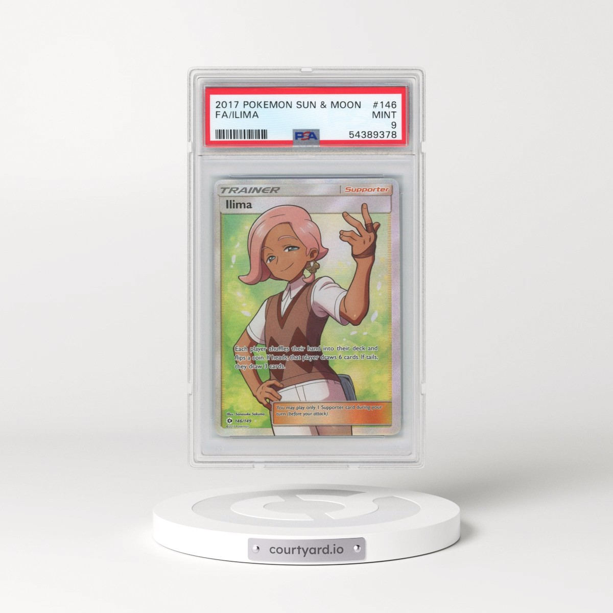 2017 Pokémon Sun & Moon #146 Ilima - Full Art (PSA 9 MINT)