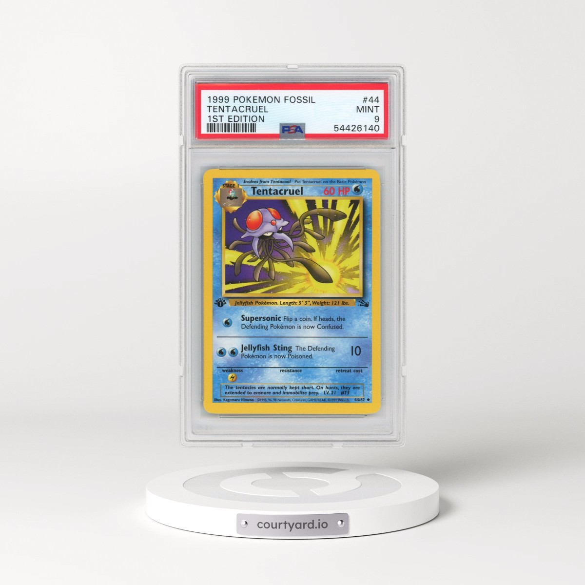 1999 Pokémon Fossil #44 Tentacruel - 1st Edition (PSA 9 MINT)