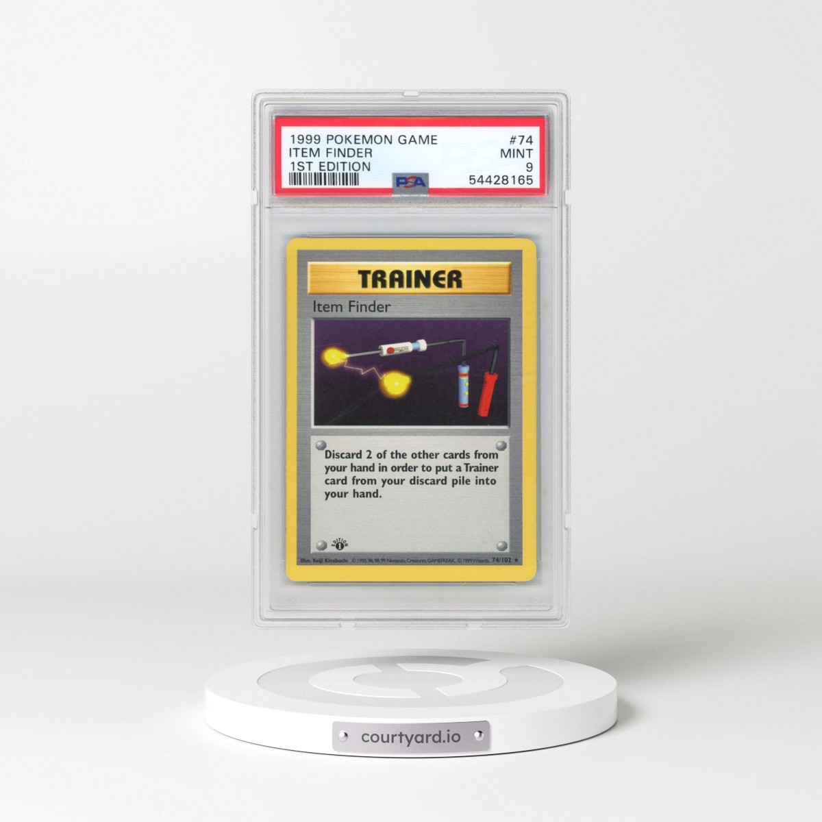 1999 Pokémon Game #74 Item Finder - 1st Edition (PSA 9 MINT)