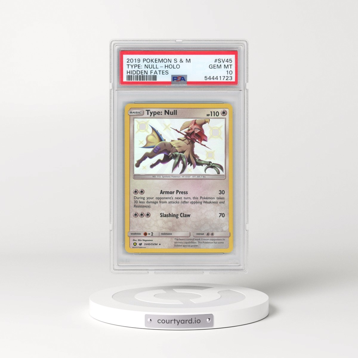 2019 Pokémon Sun & Moon Hidden Fates #SV45 Type: Null - Holo (PSA 10 GEM MINT)