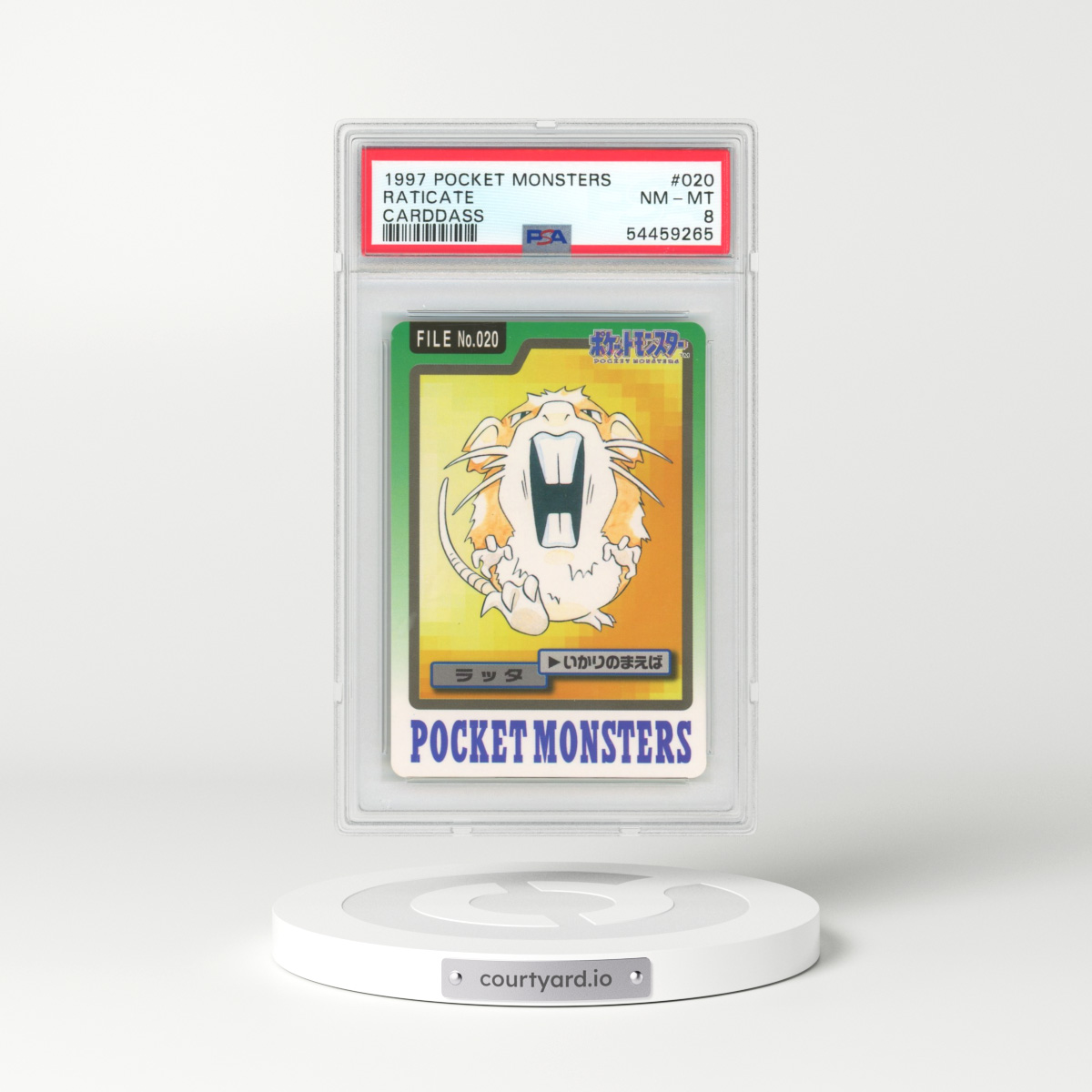1997 Pocket Monsters Carddass #020 Raticate (PSA 8 NM-MT)