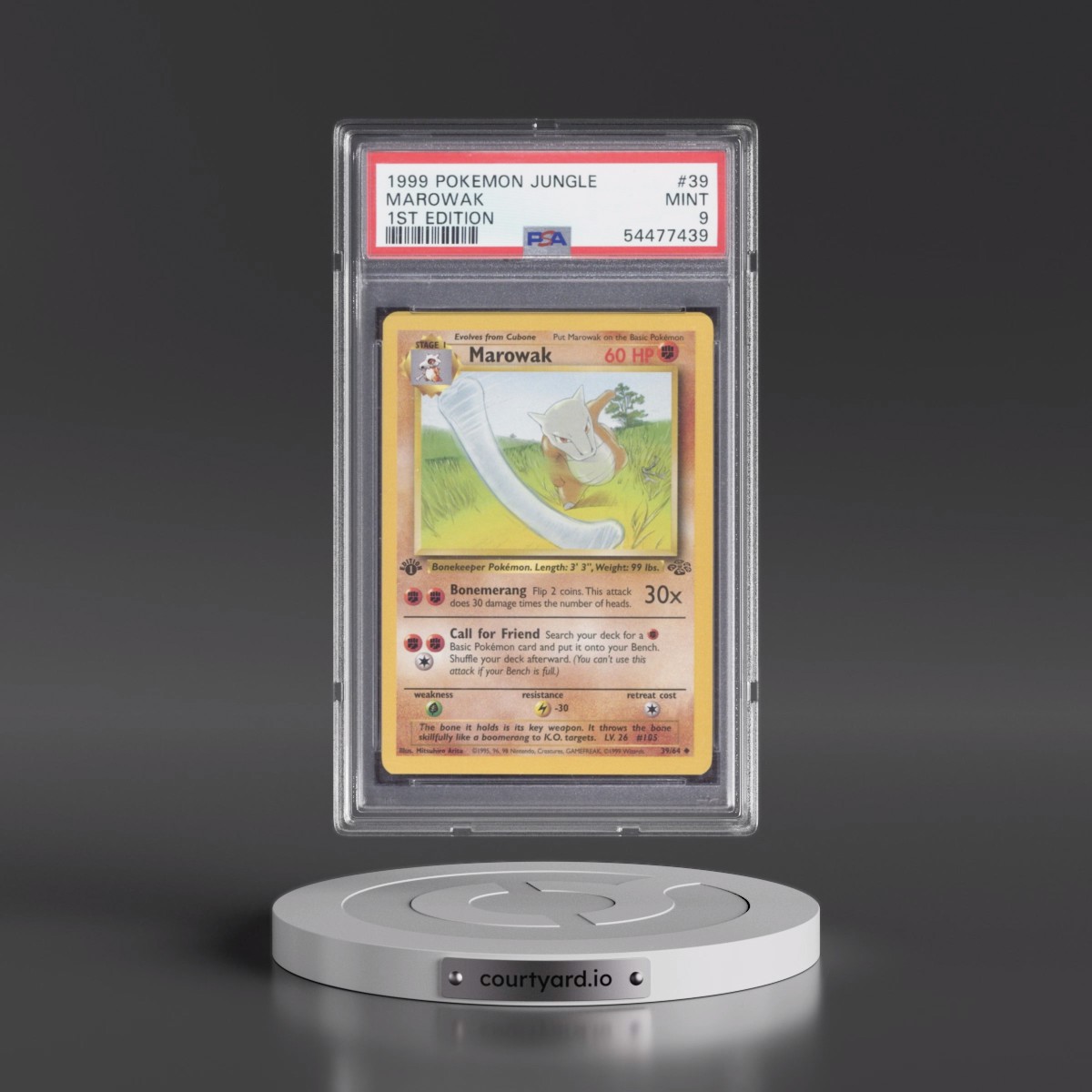 1999 Pokémon Jungle #39 Marowak - 1st Edition (PSA 9 MINT)