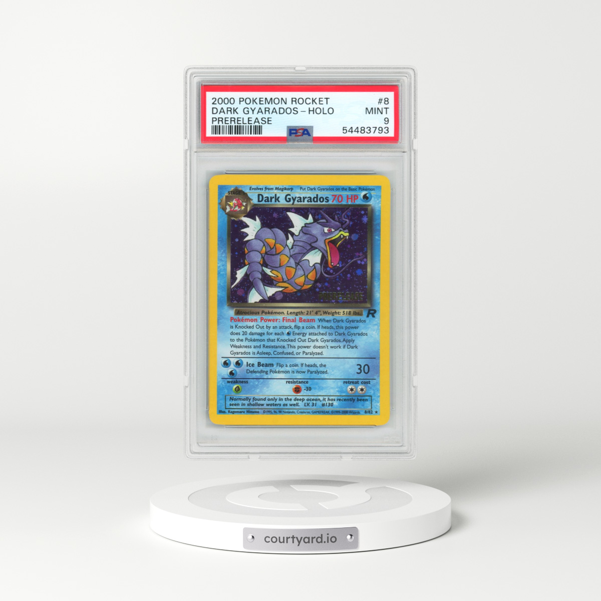 2000 Pokémon Rocket #8 Dark Gyarados - Holo Prerelease (PSA 9 MINT)