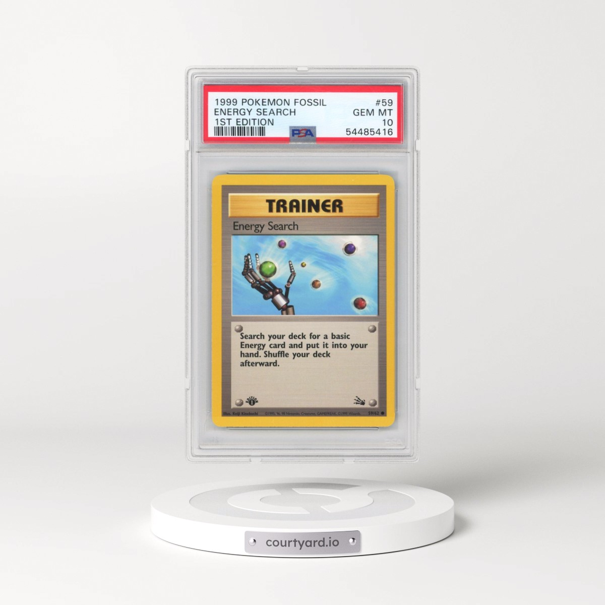1999 Pokémon Fossil #59 Energy Search - 1st Edition (PSA 10 GEM MINT)