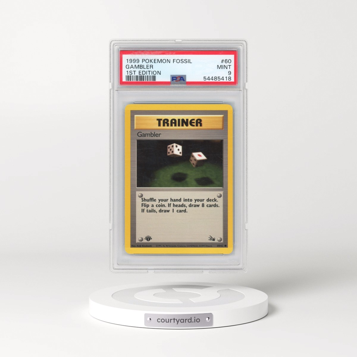 1999 Pokémon Fossil #60 Gambler - 1st Edition (PSA 9 MINT)
