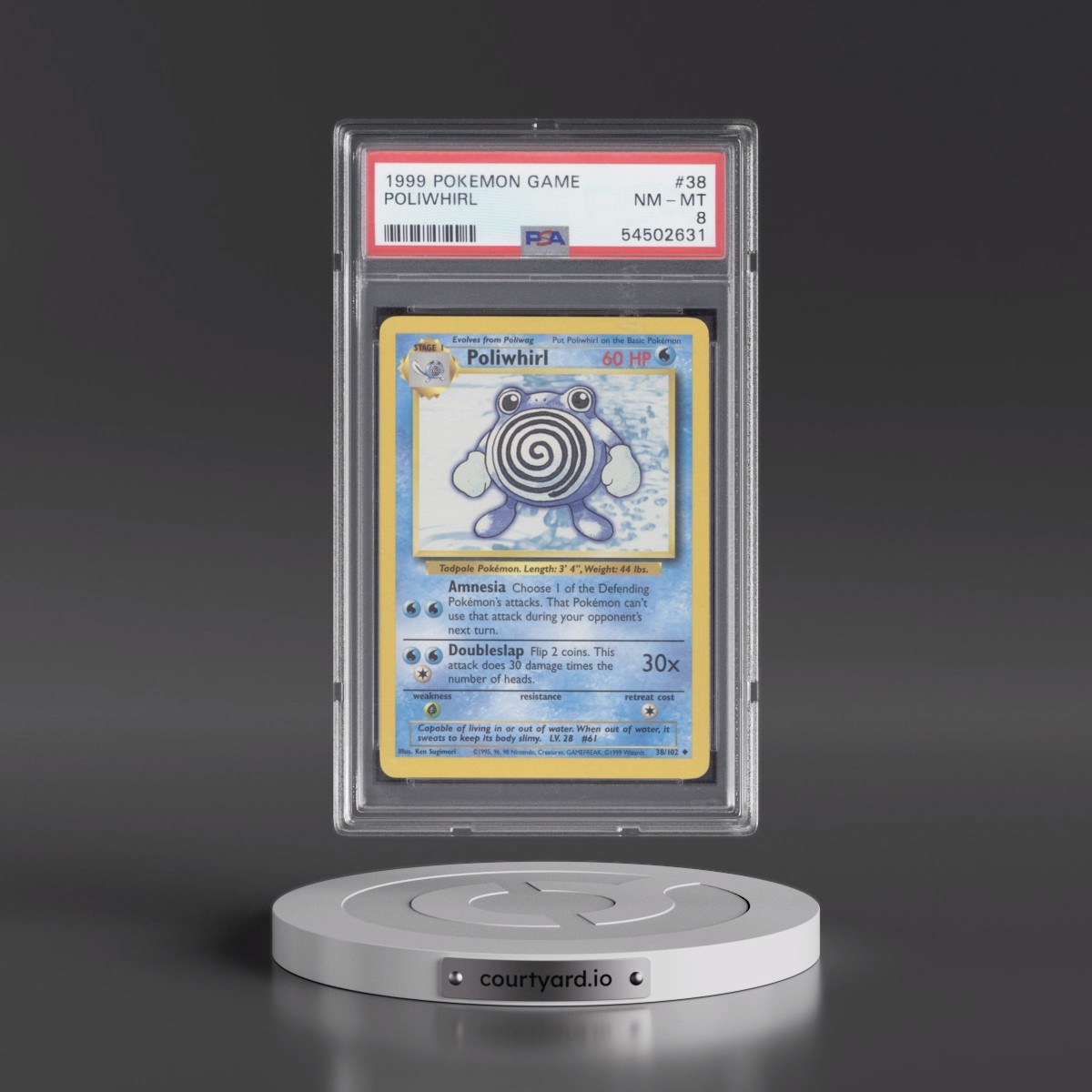 1999 Pokémon Game #38 Poliwhirl (PSA 8 NM-MT)
