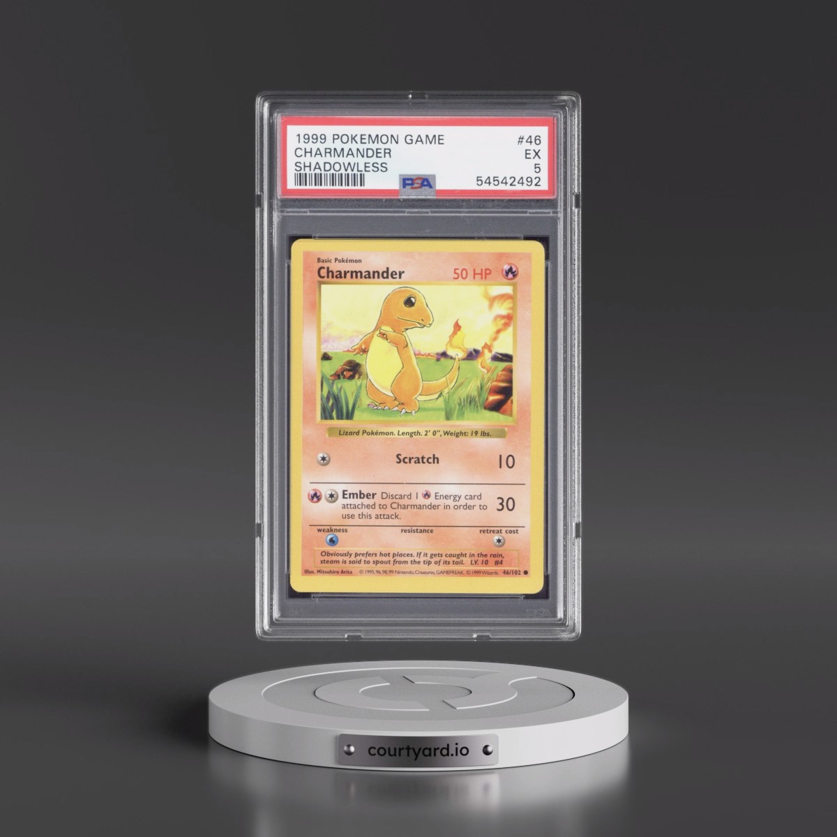 1999 Pokémon Game #46 Charmander - Shadowless (PSA 5 EX)
