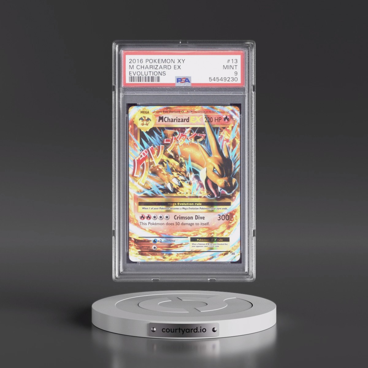 2016 Pokémon XY Evolutions #13 M Charizard EX - Holo (PSA 9 MINT)