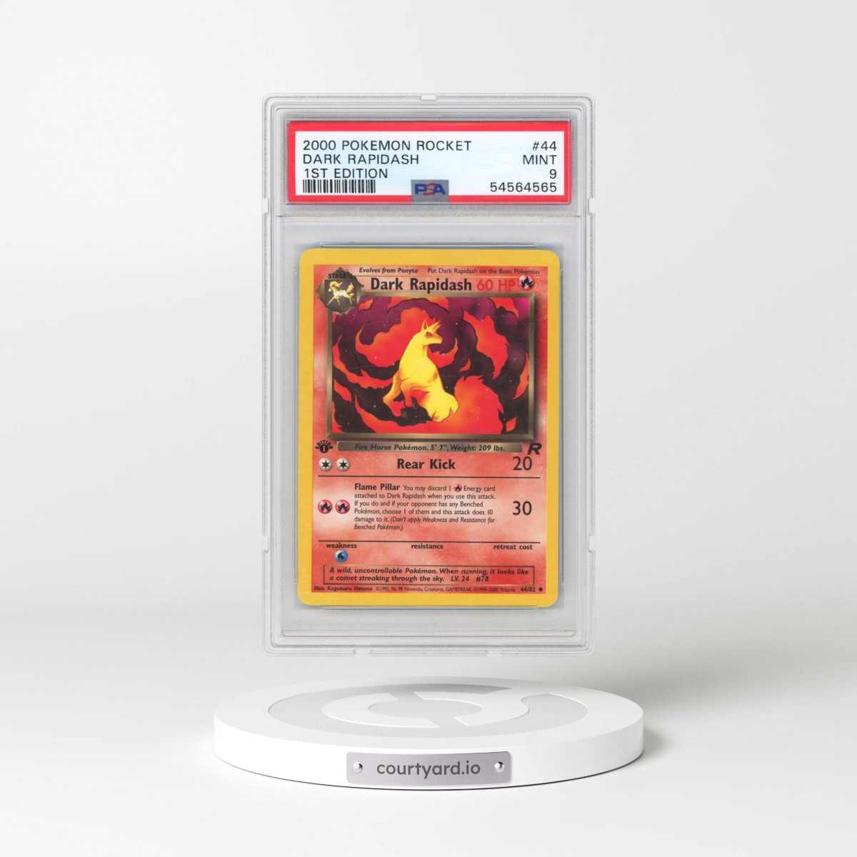 2000 Pokémon Rocket #44 Dark Rapidash - 1st Edition (PSA 9 MINT)