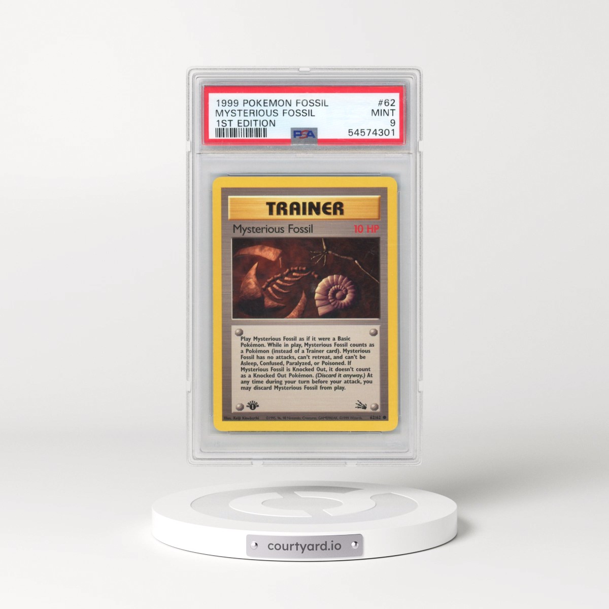 1999 Pokémon Fossil #62 Mysterious Fossil - 1st Edition (PSA 9 MINT)