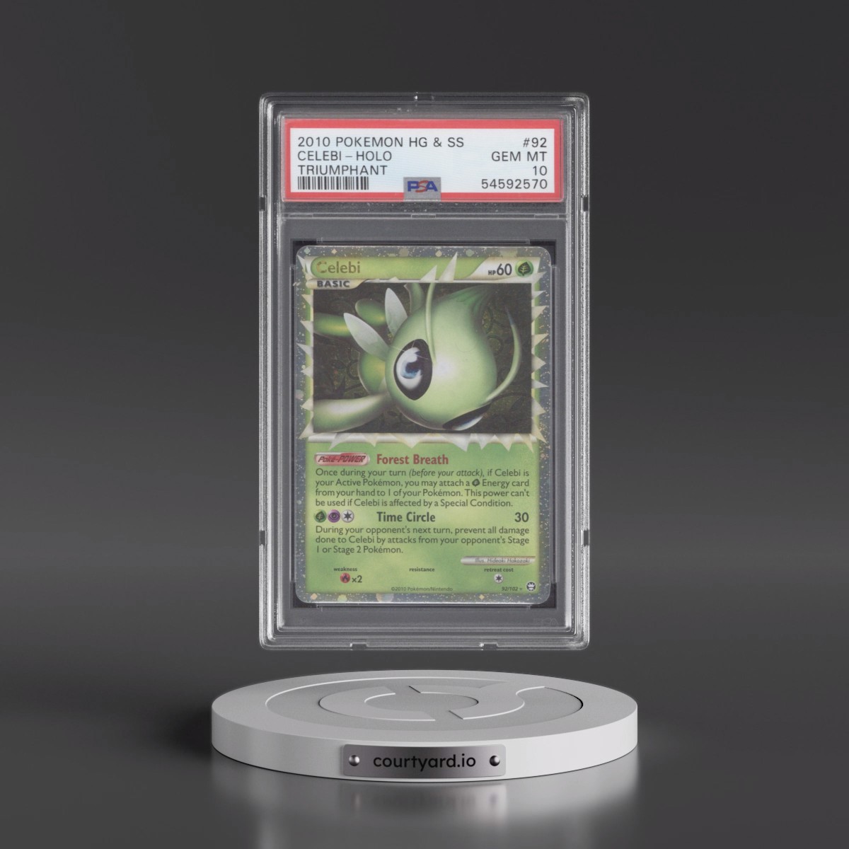2010 Pokémon Heartgold & Soulsilver Triumphant #92 Celebi - Holo (PSA 10 GEM MINT)