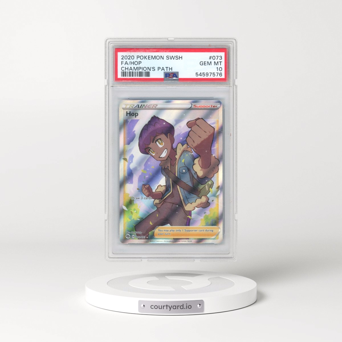 2020 Pokémon Sword & Shield Champion's Path #073 Hop - Full Art (PSA 10 GEM MINT)