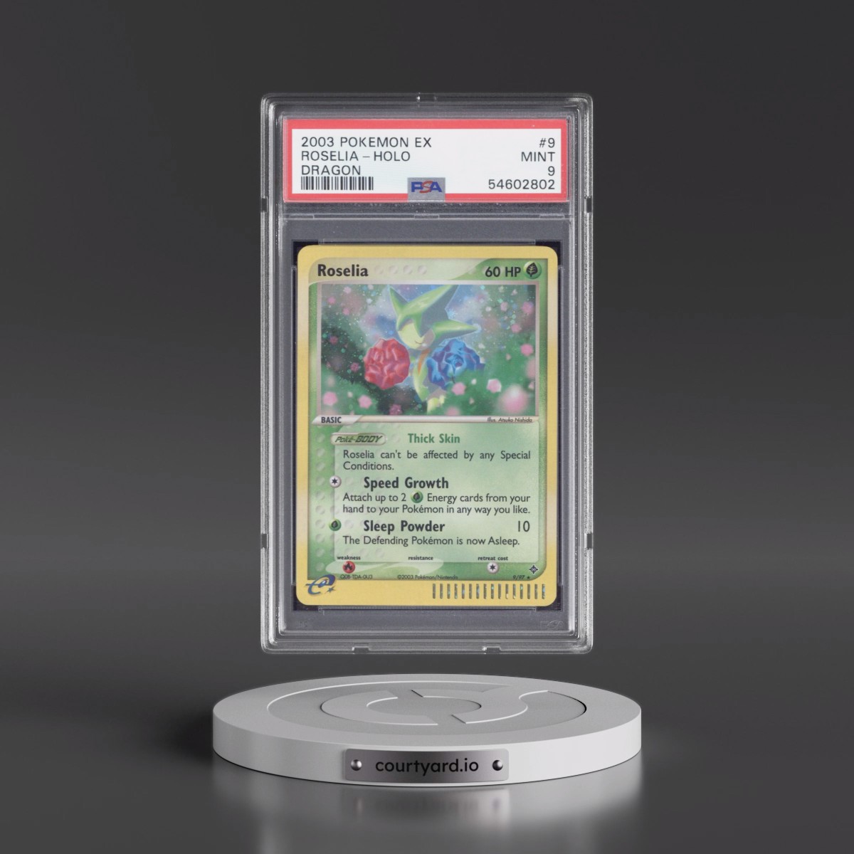 2003 Pokémon EX Dragon #9 Roselia - Holo (PSA 9 MINT)