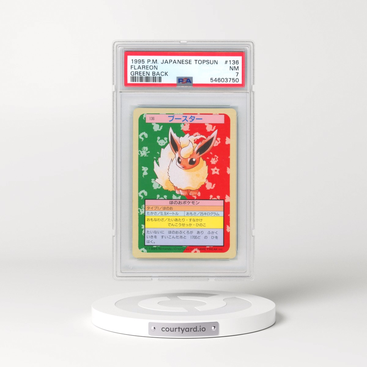 1997 Pokémon Topsun #136 Flareon - Green Back (PSA 7 NM)