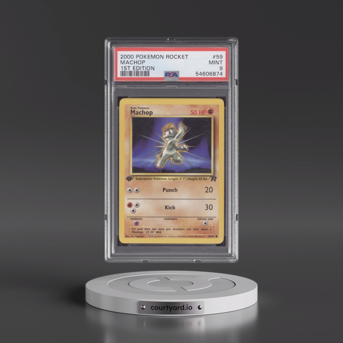 2000 Pokémon Rocket #59 Machop - 1st Edition (PSA 9 MINT)