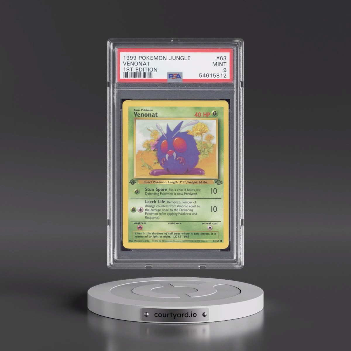 1999 Pokémon Jungle #63 Venonat - 1st Edition (PSA 9 MINT)