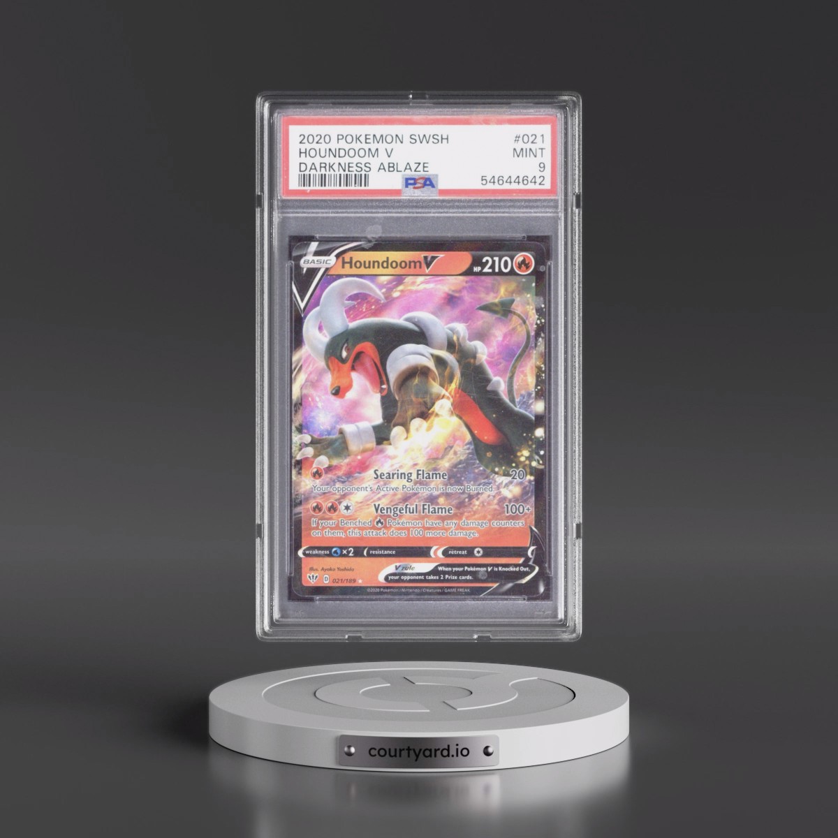 2020 Pokémon Sword & Shield Darkness Ablaze #021 Houndoom V - Holo (PSA 9 MINT)