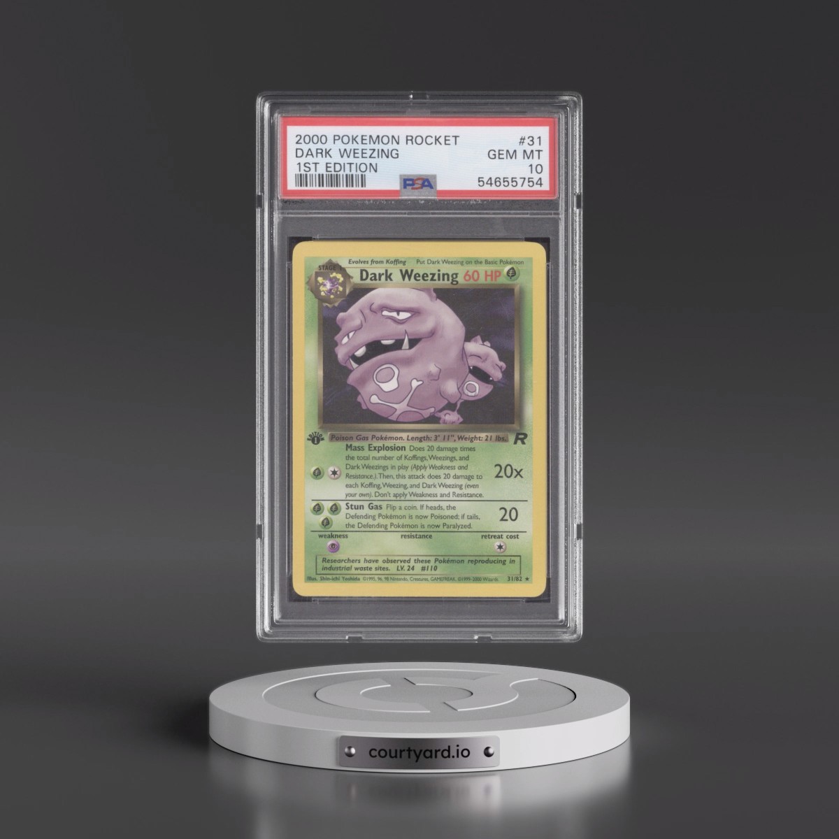 2000 Pokémon Rocket #31 Dark Weezing - 1st Edition (PSA 10 GEM MINT)
