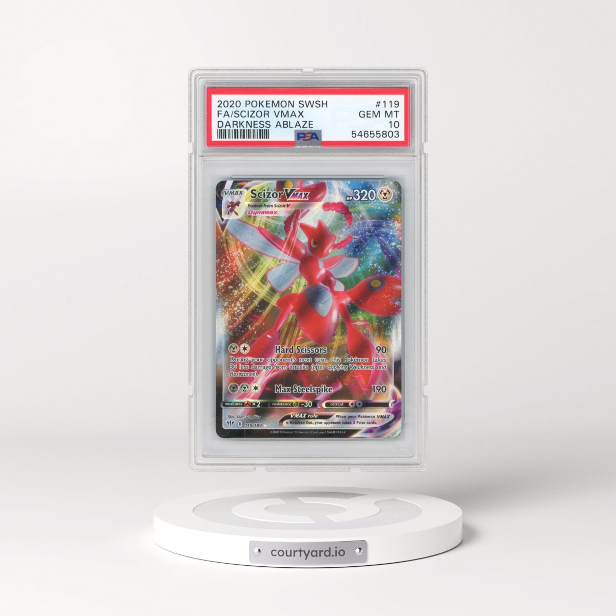 2020 Pokémon Sword & Shield Darkness Ablaze #119 Scizor Vmax - Full Art (PSA 10 GEM MINT)