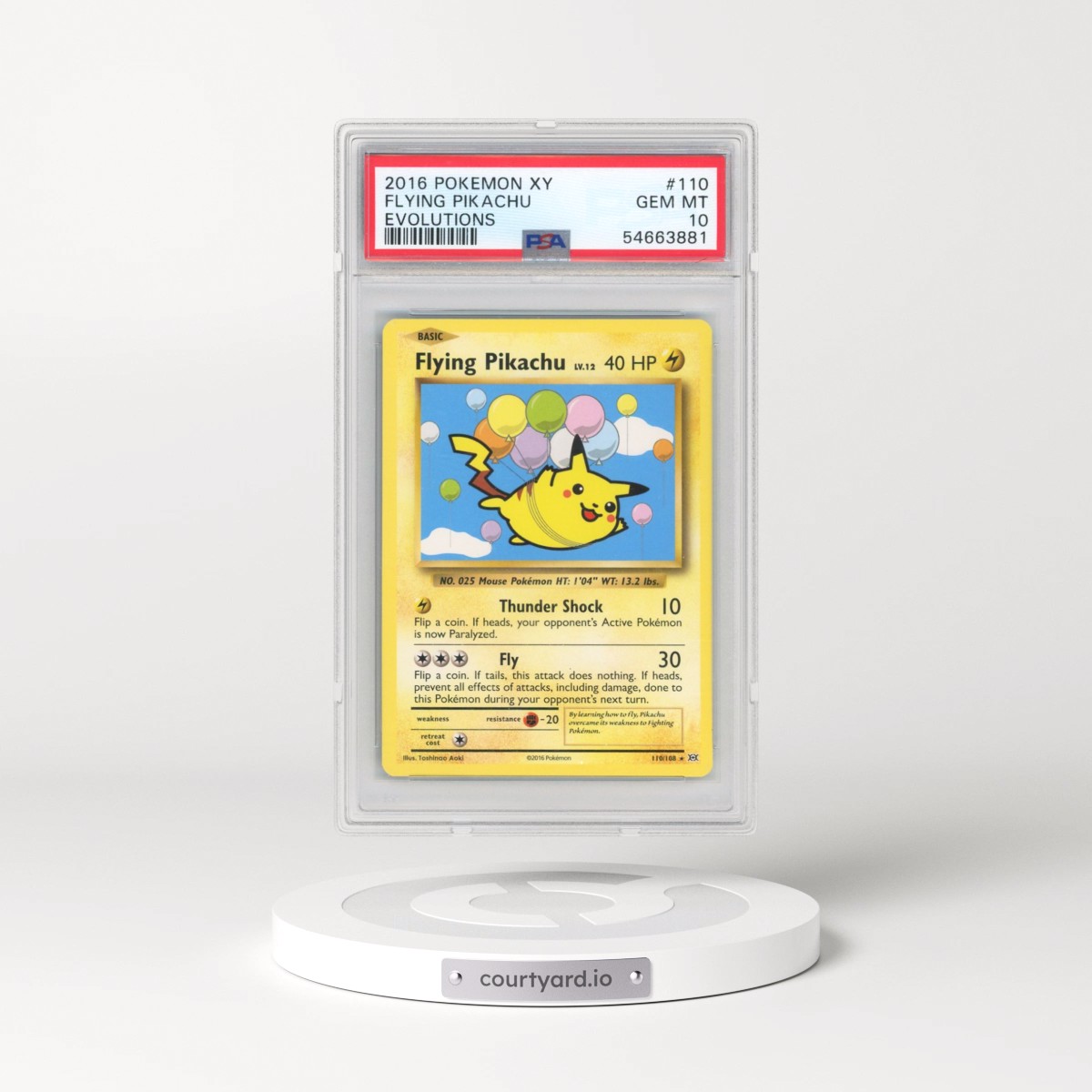 2016 Pokémon XY Evolutions #110 Flying Pikachu (PSA 10 GEM MINT)