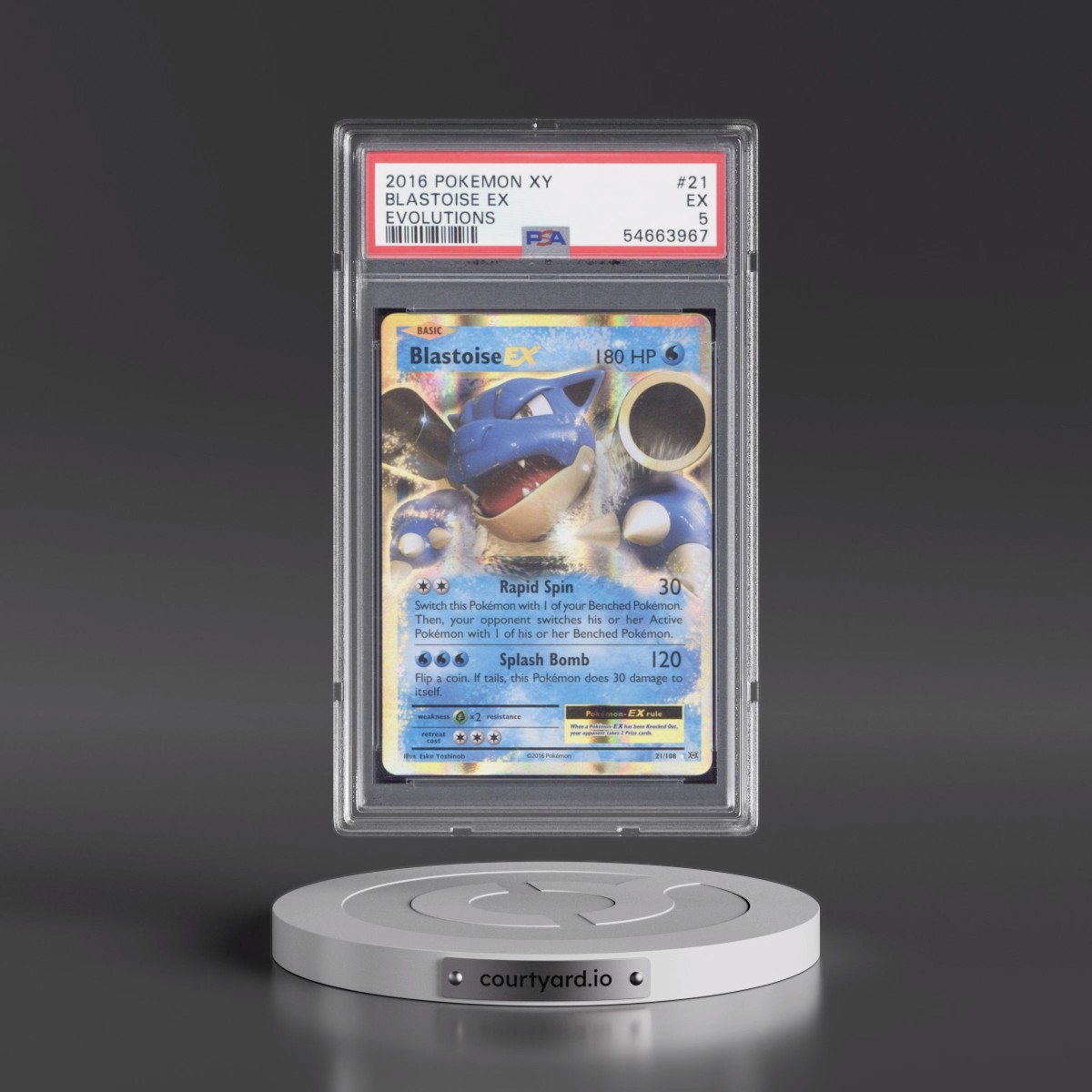 2016 Pokémon XY Evolutions #21 Blastoise EX - Holo (PSA 5 EX)